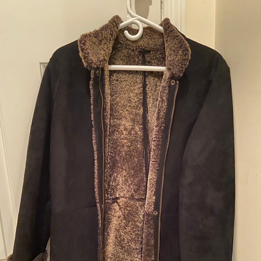 Siena Studio Black Long Suede Coat